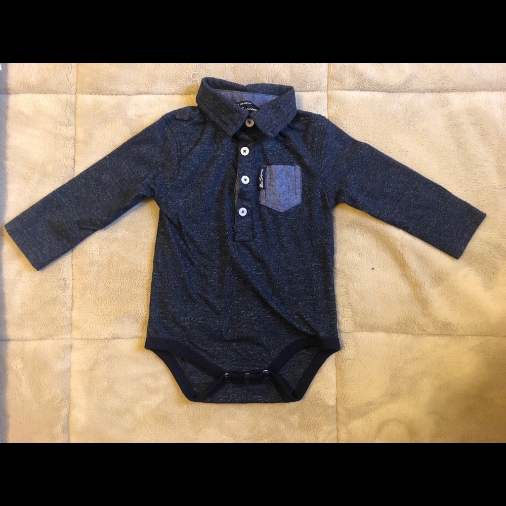 Long Sleeve Baby Boy Collared Onsie